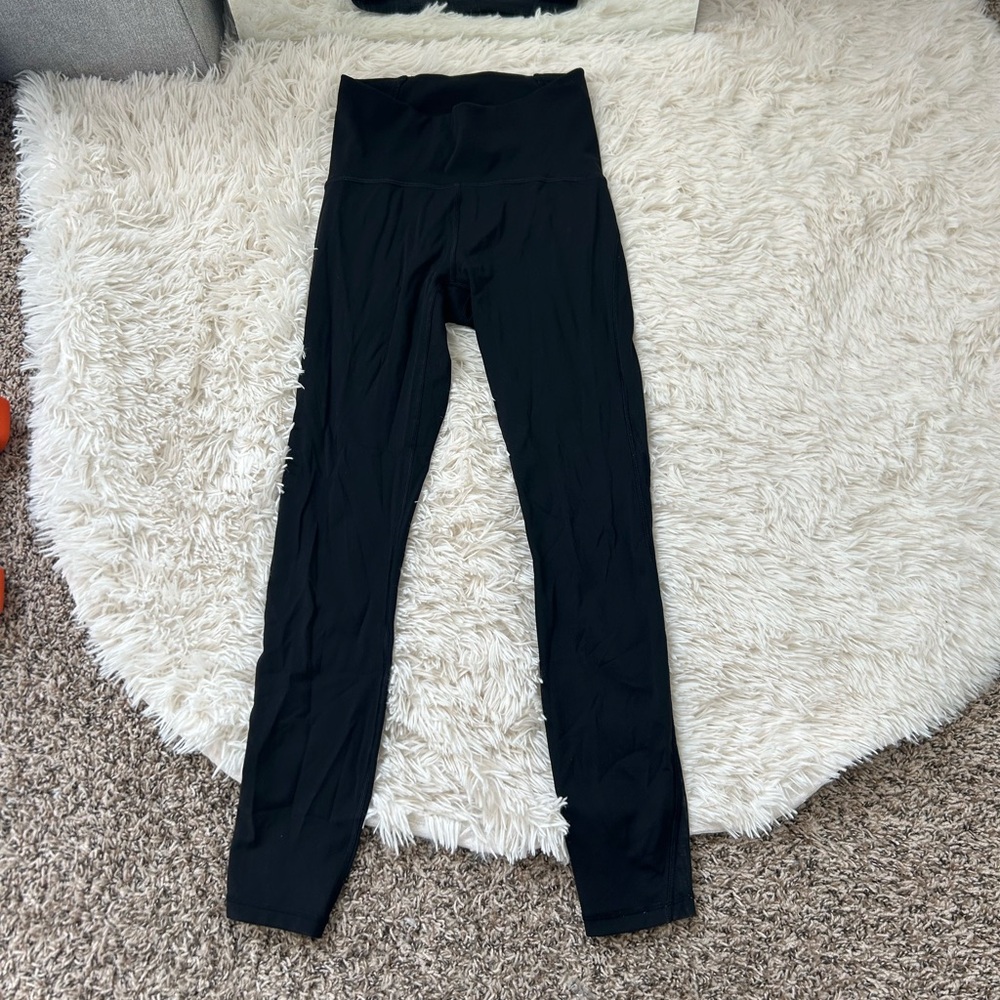 Lululemon Athletica Black Leggings With Mesh Panels